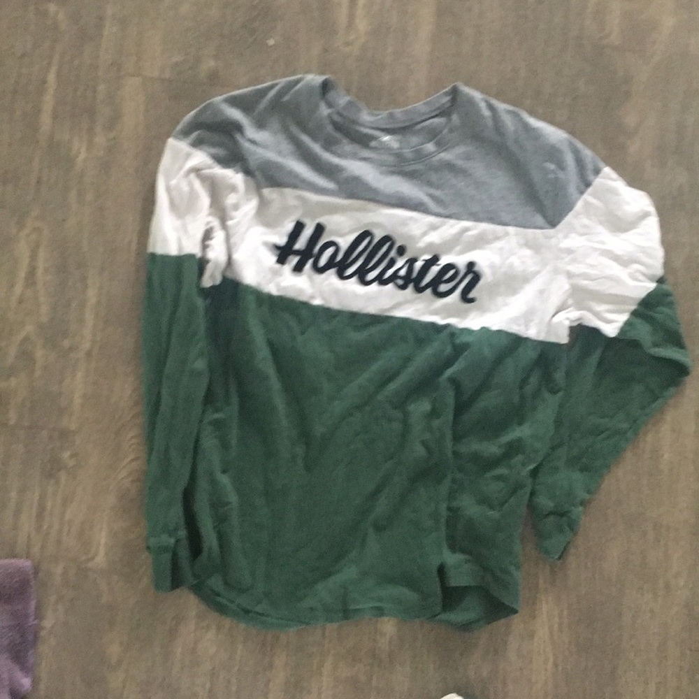 Long sleeve triple color hollister tee